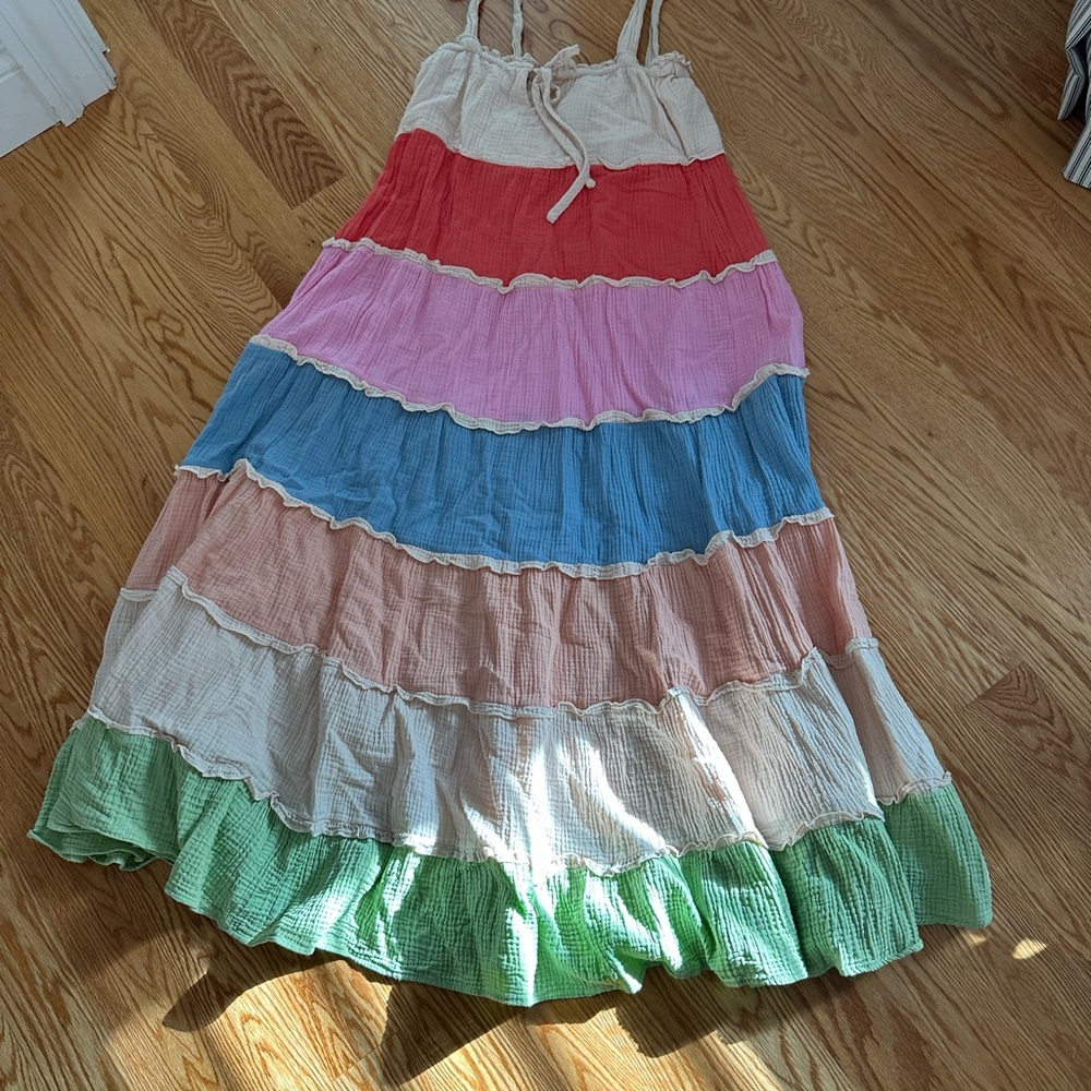 FRNCH Paris Women's Rainbow Striped Muslin Dress